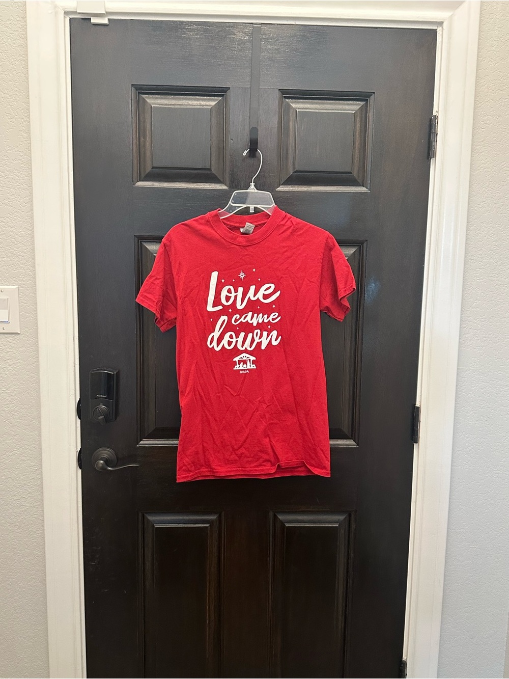 Gildan Red Heavy Cotton Graphic Tee with White Script